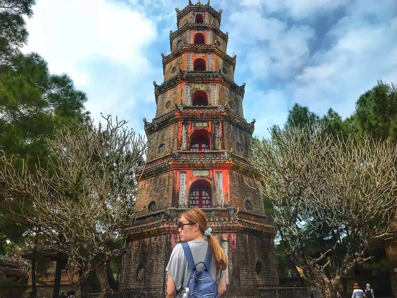 Tháp phước Duyên 7 tầng nổi tiếng của chùa Thiên Mụ.
